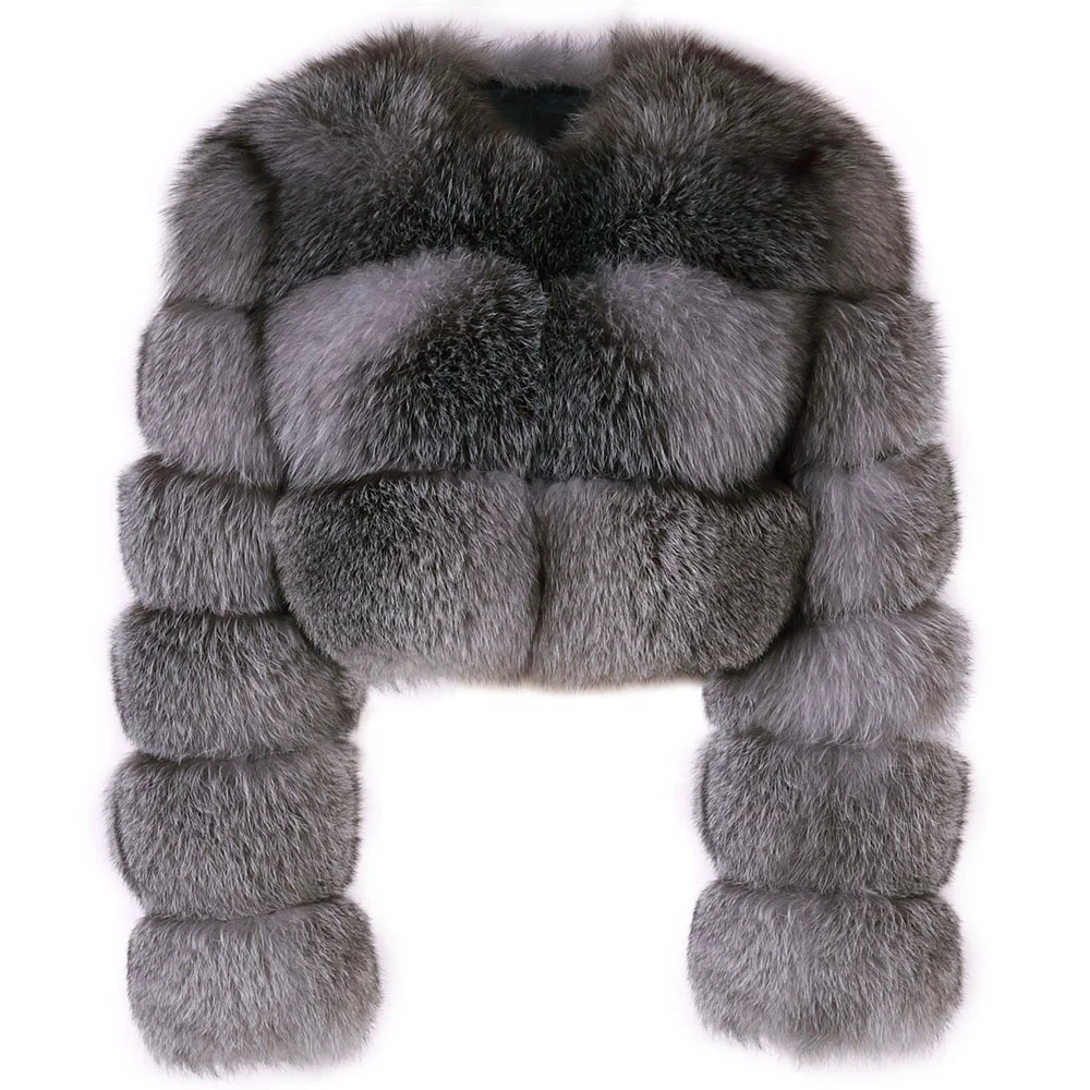 Winter Warm Women Plus Size Jackets Long Sleeve Fox Fur Jacket For Ladies