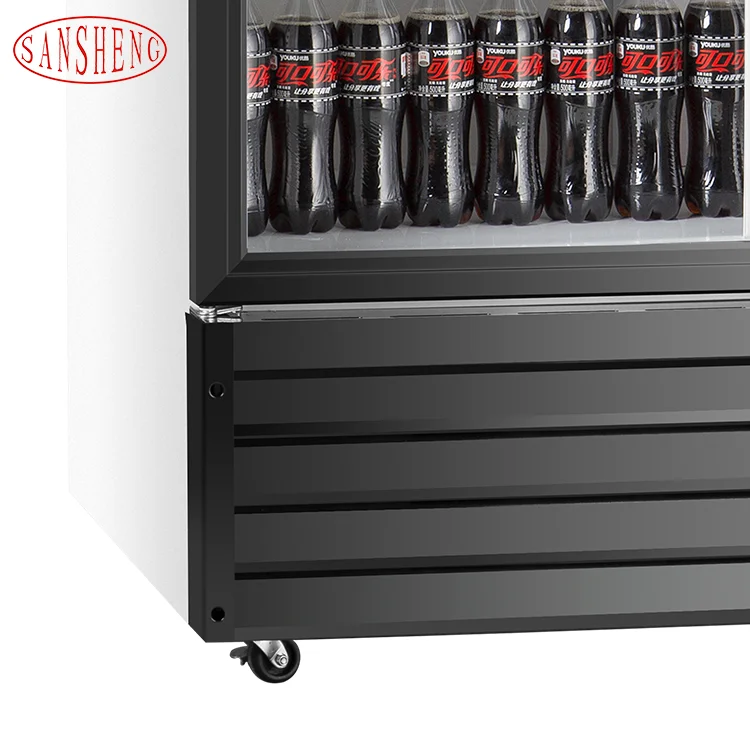 Supermarket Commercial Vertical Upright Freezers Display Refrigerator Beverage Cooler With Glass Door