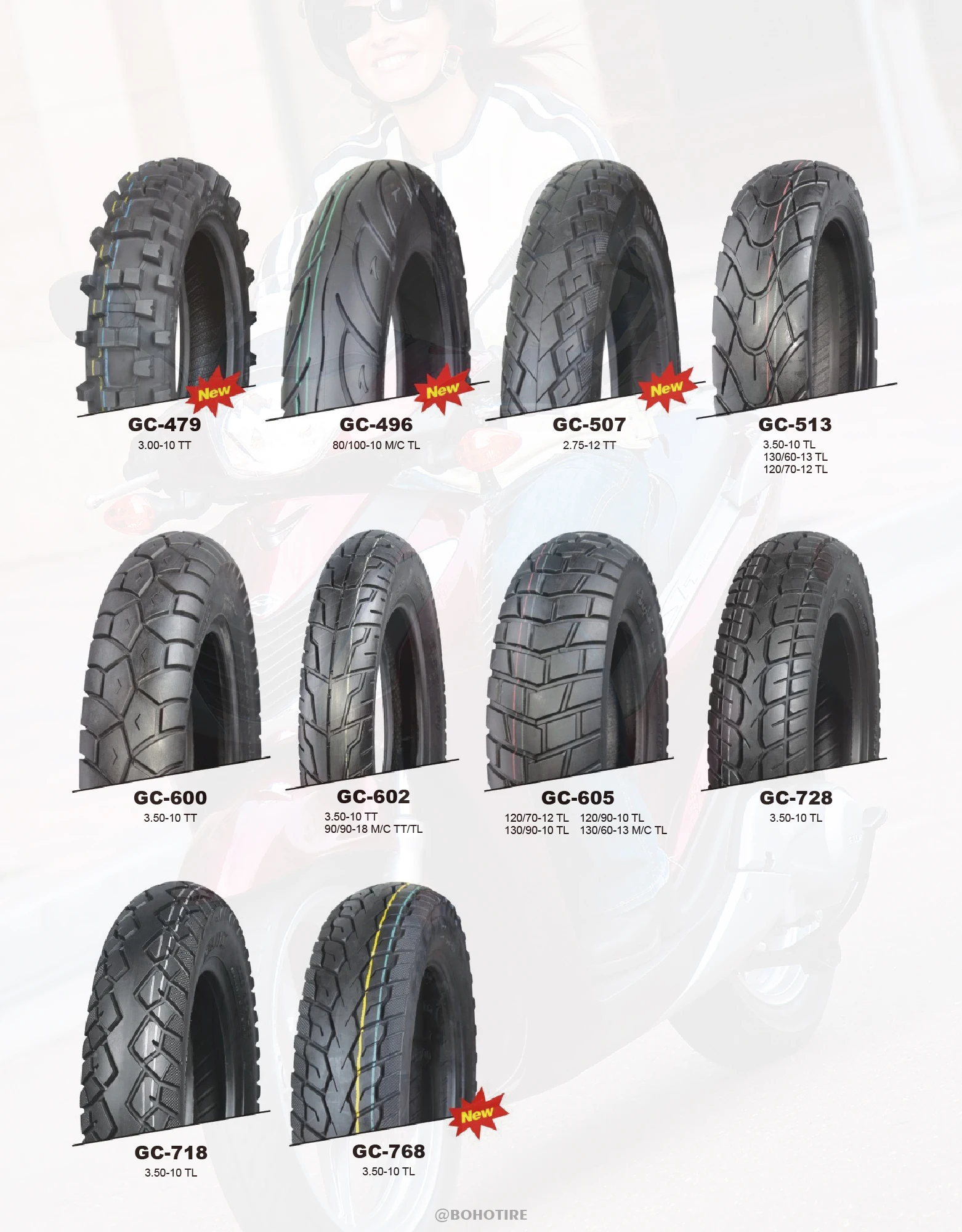 100/80-10 TL GC477 Motorcycle tyre Hot Sale South America Pattern Goodmate china top quality motorcycle tire