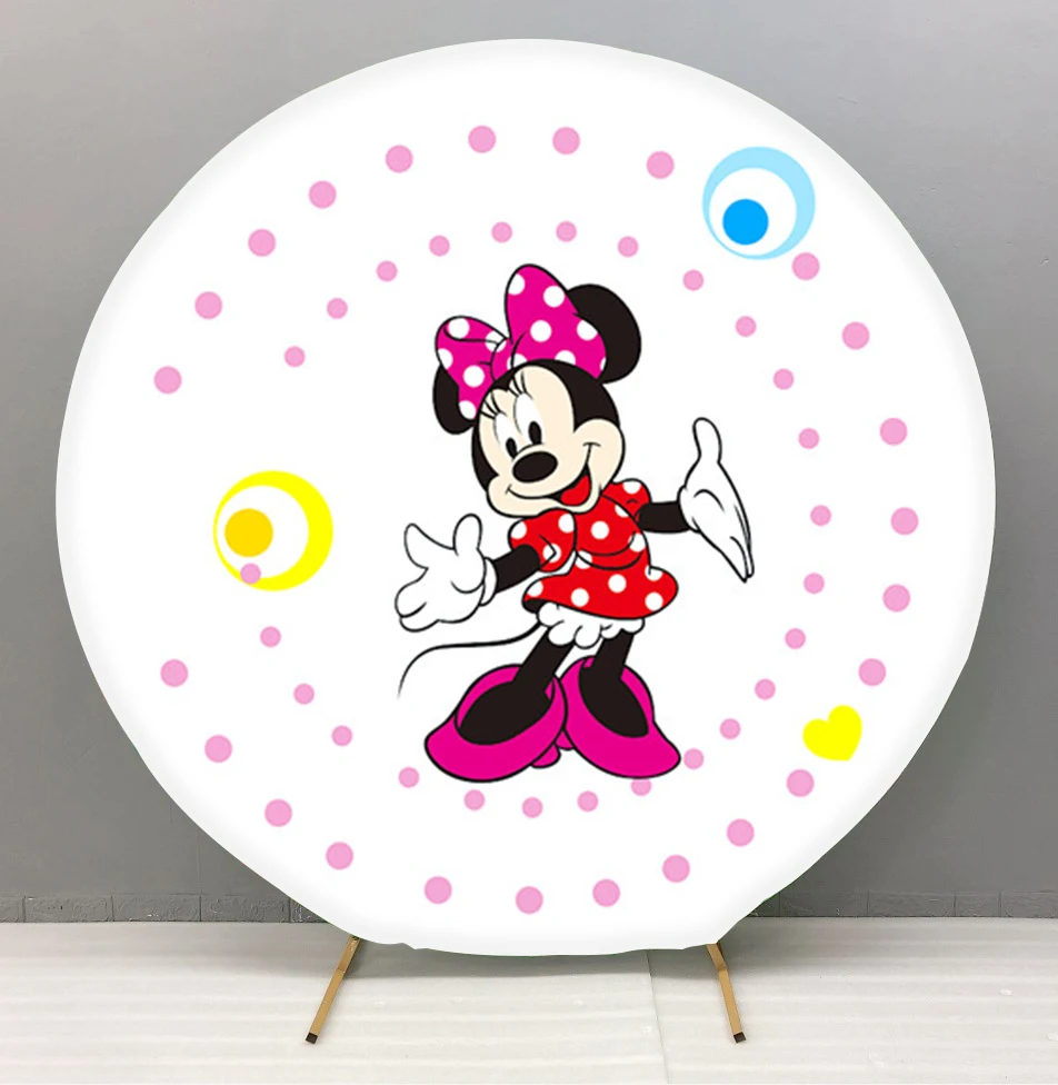 Customized Exhibition Events Birthday Party Circle Tension Polyester Fabric Design Round Wedding Circle Backdrop Stand