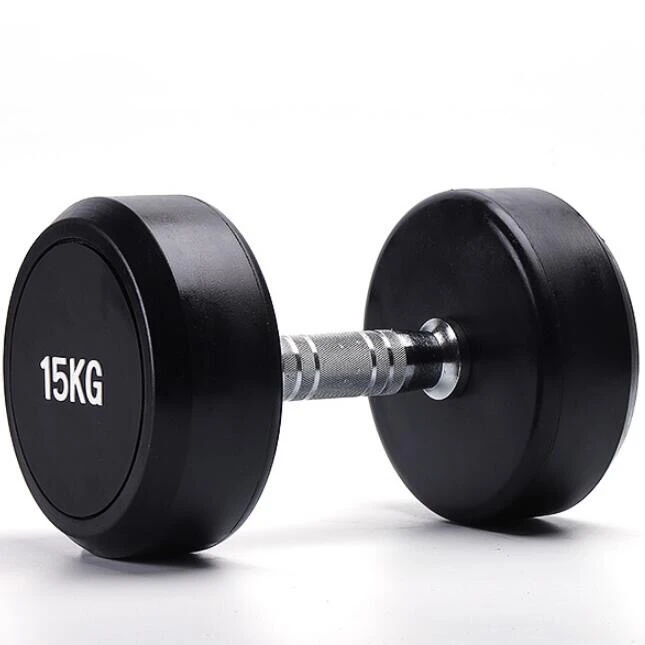 round rubber coated dumbbell cast iron fitness equipment dumbbell set