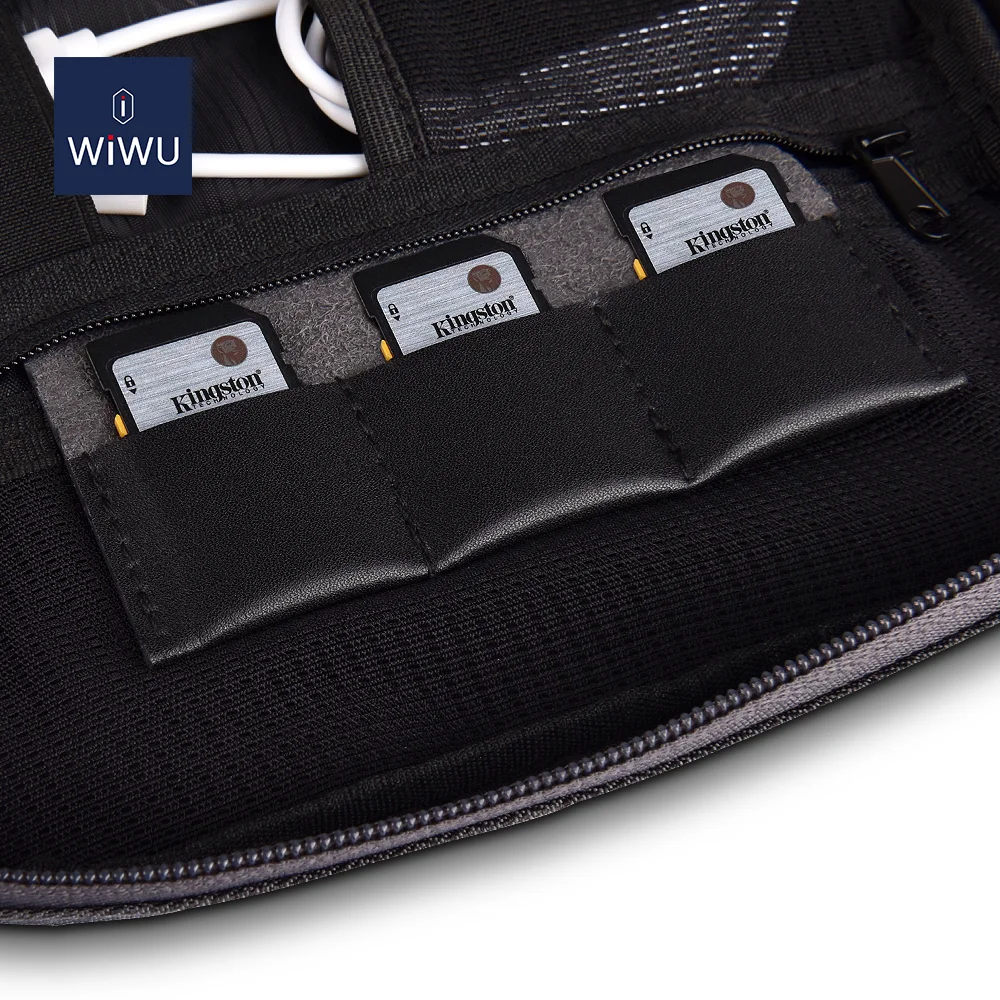 WIWU Large Capacity Organization Travel pouch for Laptop Electronic Accessories TF USB HUB STYLUS
