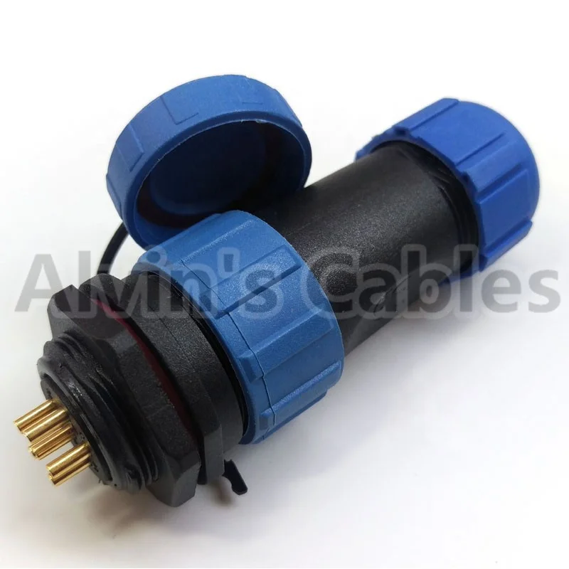 SP2110 SY2112 6 pin Cable Coupling Plastic Plug IP68 Waterproof Aviation female plug and male socket connector
