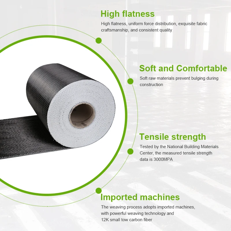 SHB-A501 carbon fiber cloth 12k 200g black woven fiber cloth industrial carbon fiber building reinforcement fabric