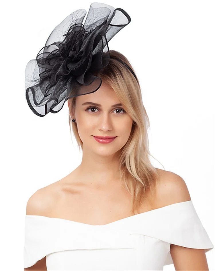 Flower Net Fascinator Headband Wedding Alice band Ladies horse race headband