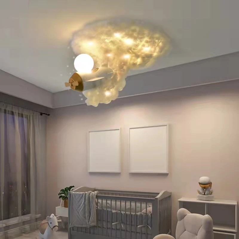 Lovely Airplane Glider Shaped Pendant Lights Hanging Lamp For Children Bedroom Plane Indoor Ceiling Lighting
