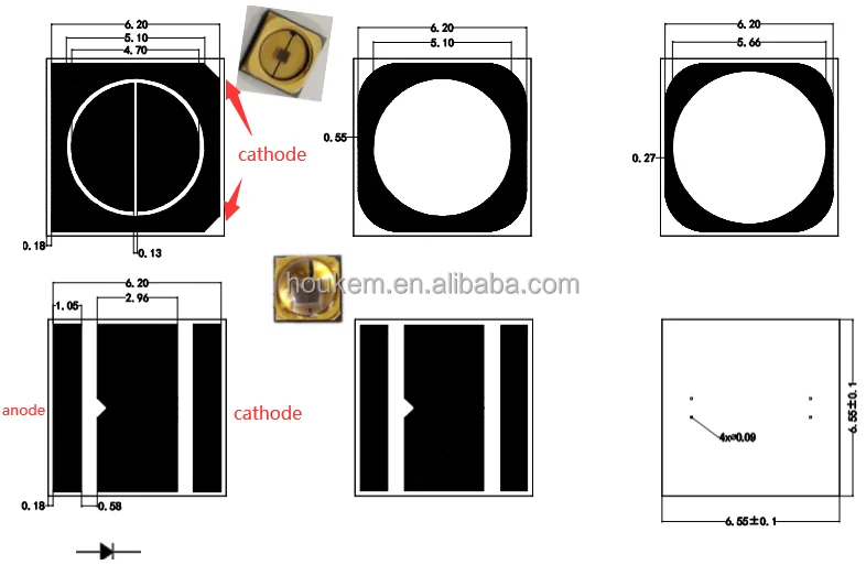 High power 6565 10w uv led 405nm for UV printer