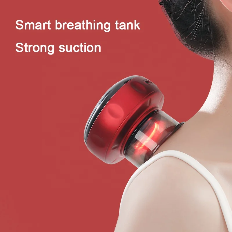 New Hot Sale Portable 6 Gears Intelligent Air Breathing Cupping Massage Device Warming Vacuum Electric Cupping Machine
