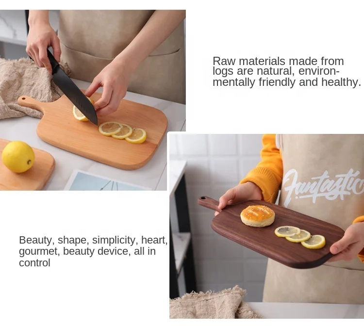 
WOODSPACE Whole wood steak bread board Solid wood cutting board Black walnut pizza board 