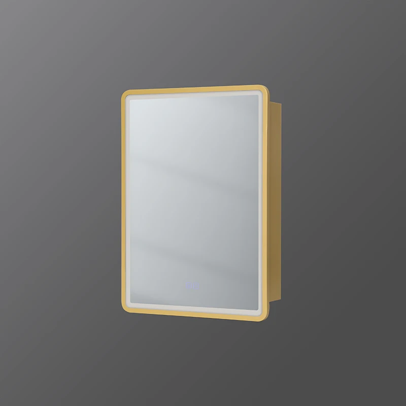 Hot Sale On A-m-a-zon Iron Frame Smart Mirror Cabinet With Led Light Rectangle Medicine Cabinet With Mirror