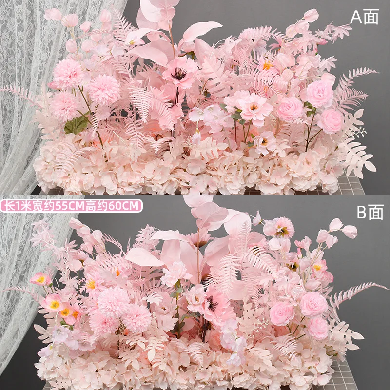 New large-scale floor flower simulation silk flower finished product decoration eucalyptus flower row
