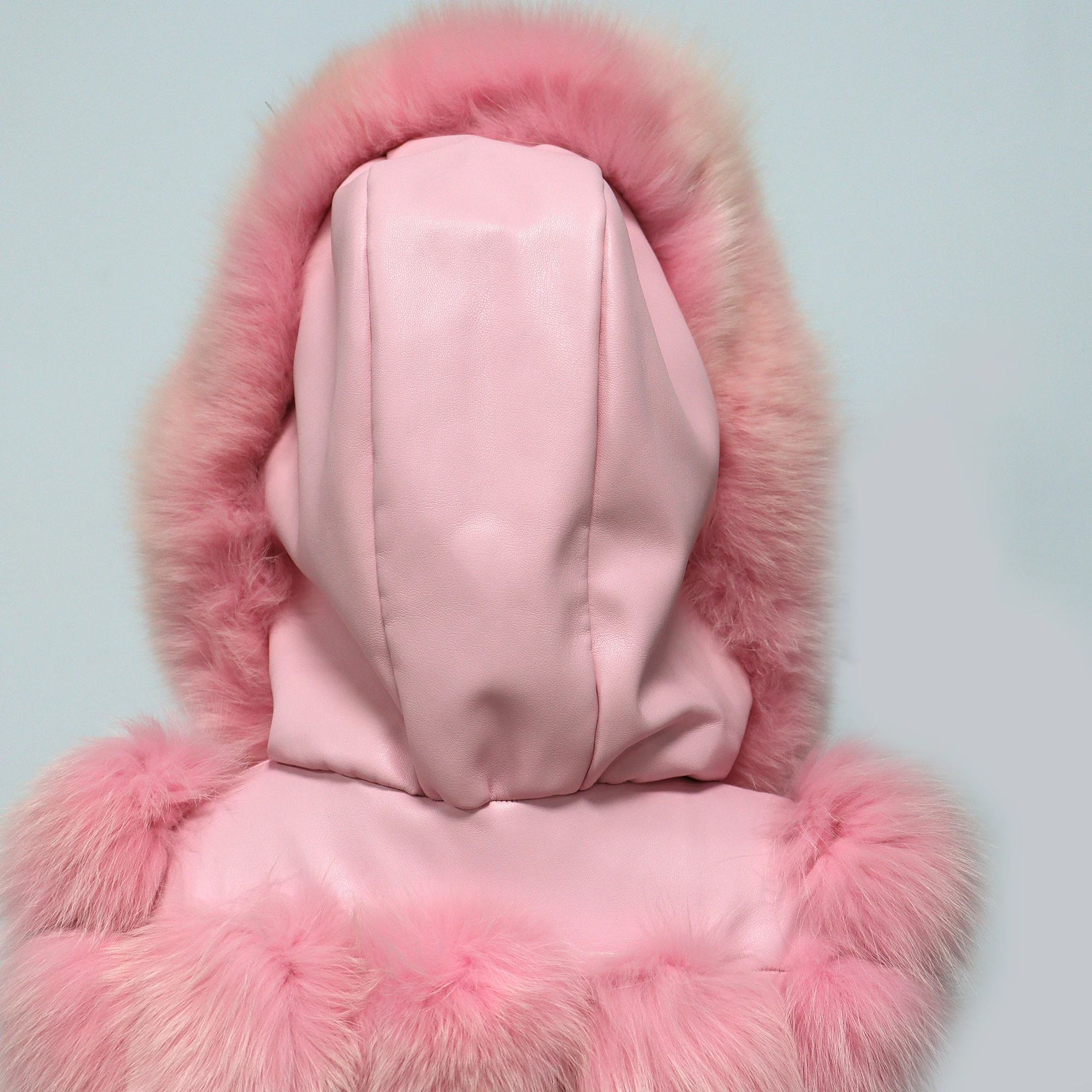 Fashion Winter Warm Fox Fur Vest Customizable Size Ladies Hooded Fur Jacket Sleeveless