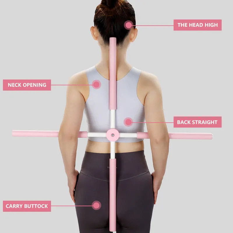 High Quality Adjustable Open Back Shoulder Stick Correct Hunchback Correction Cross Yoga Stick Correct Hunchback Training Stick