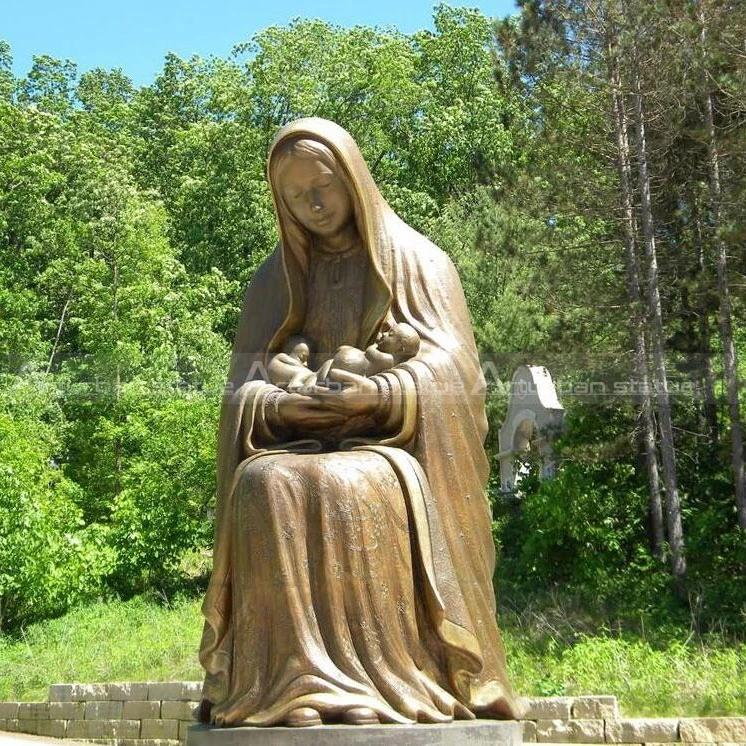 Custom Outdoor  life size bronze Religious  blessed virgin mary garden statue for Plaza Street decoration mary sculpture