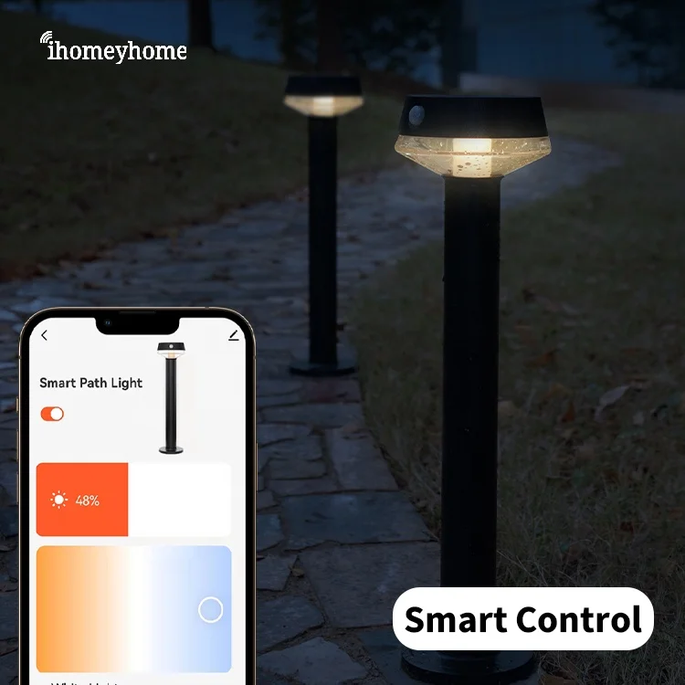 [2 Units Packed] Waterproof Solar Stake Light Outdoor Decorative Solar LED Bollard Pathway Light for Landscaping Lawn