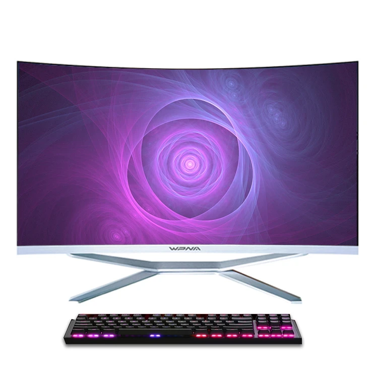 27' Curve Screen Monoblock Computer Laptops Barebone All In One Desktops Core I7 I3 I5 Gaming Pc