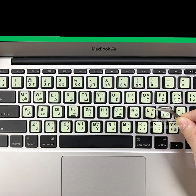 Светящиеся наклейки с арабской/русской/итальянской клавиатурой для ноутбука, светящиеся в темноте