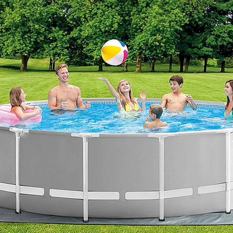 INTEX 26726 Ultra Metal Frame Pool large Swimming Rectangular Above Ground Prism Frame Pool Set