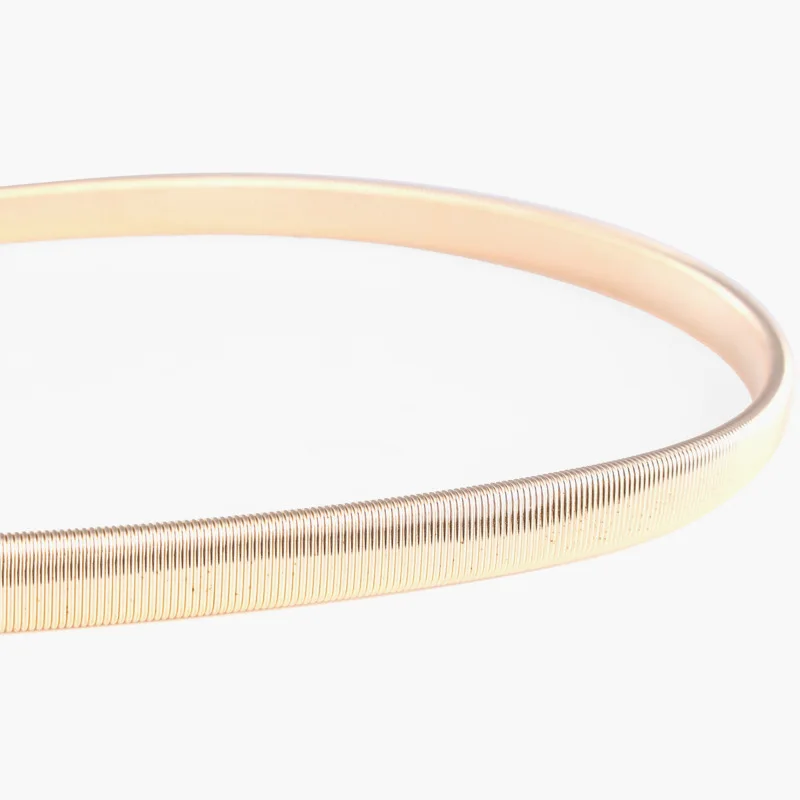 Tiktok Hot Sale Stretch Belts For women Dresses Fashion Belts For Ladies Wedding Waist Belt Metal Plate Elastic Chain