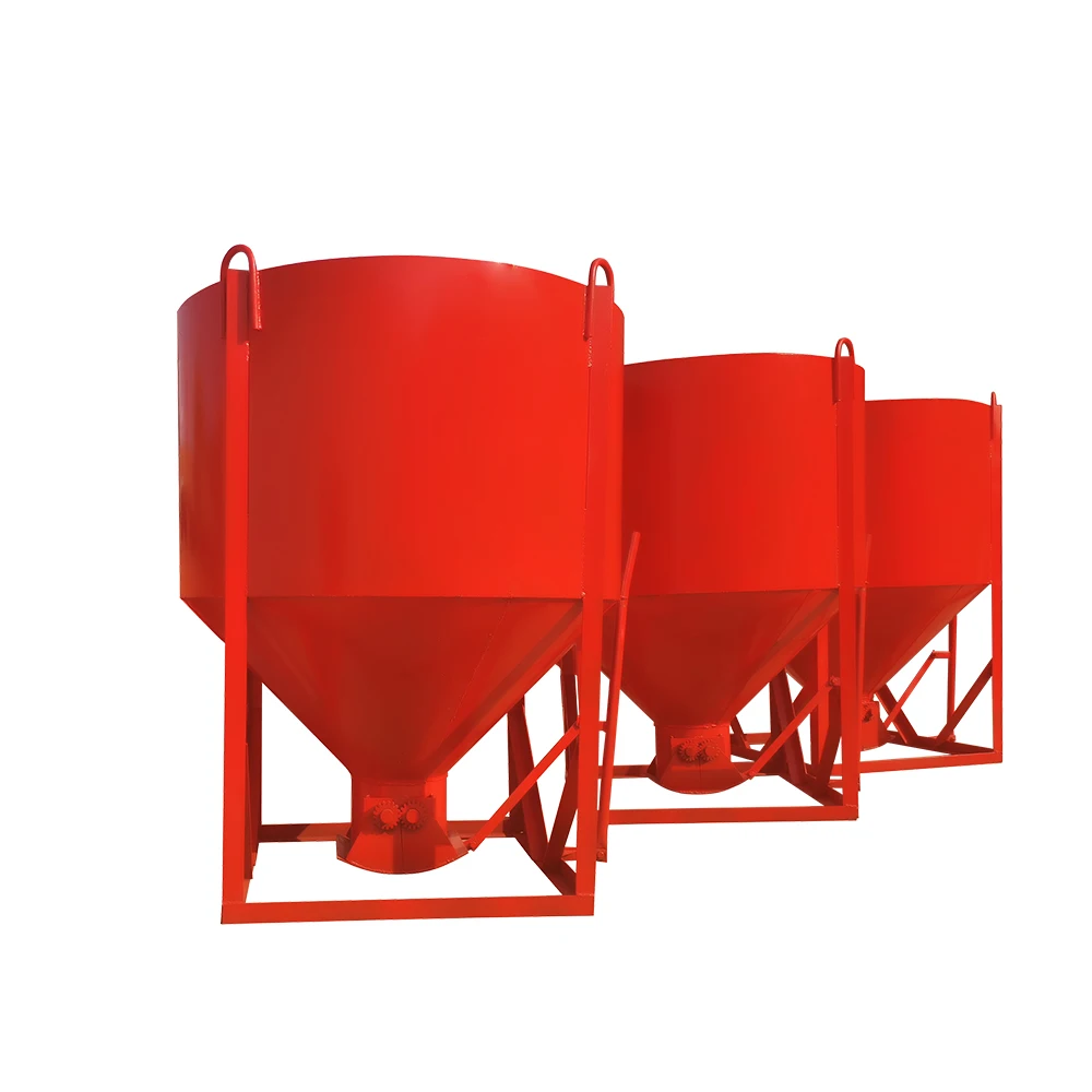 0.6 0.8 Square Brick Bucket Construction Site Cement Mortar Funnel Round String Barrel Square Tower Crane Bucket