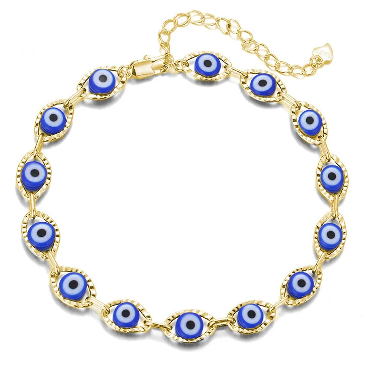 Color Resin Evil Eye Jewelry Bracelet Chain Anklet