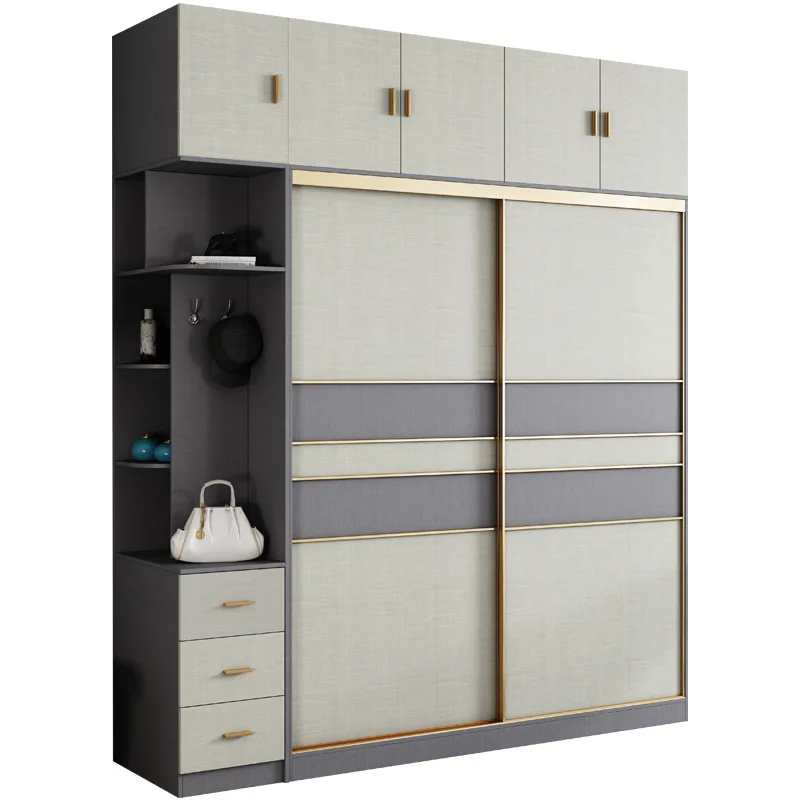 High Quality Luxury Sliding Door Bedroom Storage Custom Closet Design Wholesale Wooden Wardrobe Bedroom Furniture