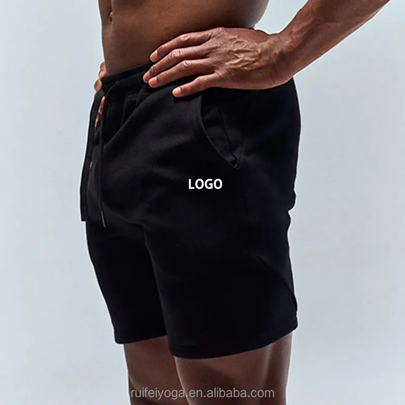 Sustainable Organic Cotton Shorts Custom Summer Casual Breathable Men Fitness Sport Running Shorts Gym Sweat Cotton Shorts