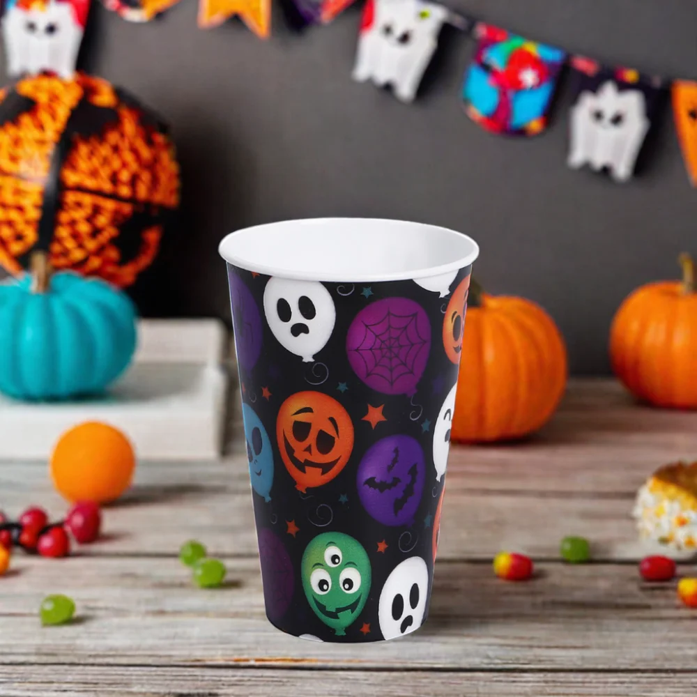 Customizable 6-Pack 24 oz Plastic Drink Cups with Skull Design Reusable for Halloween Party Promotional Supplies
