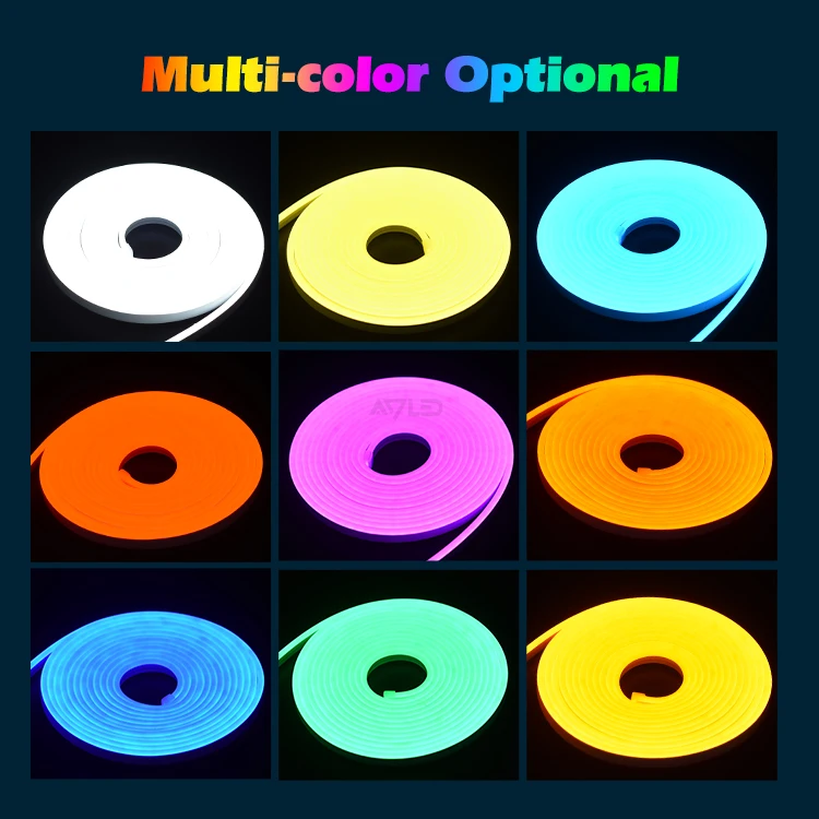 6 X 12mm Colorful Neon LED Strip Light Flexible LED Strip Neon Lights IP65 Waterproof 12V for Sign Letters Decoration