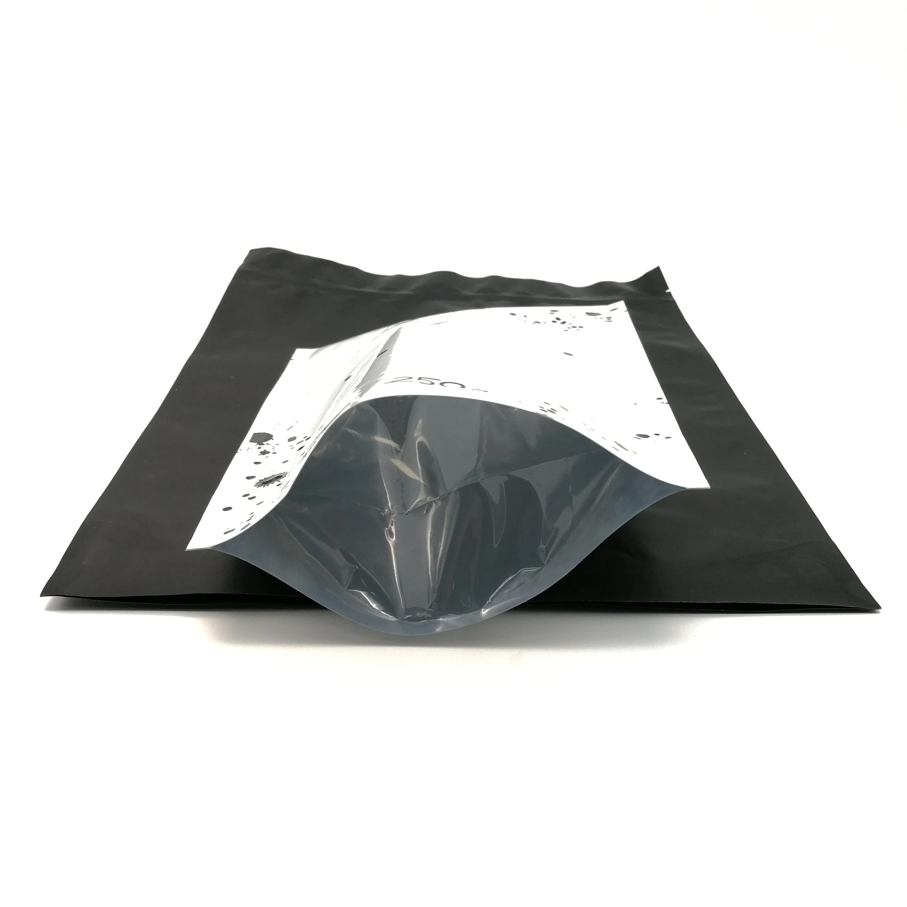 Self Seal Zip Lock Packaging Bag Food Sugar Spice Coffee Storage Pouches Black White Aluminum Foil Package Bags