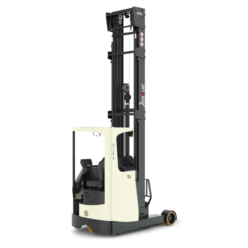 Aisle Reach Stacker 1.6 Ton Electric Pallet Reach Forklift Truck For warehouse