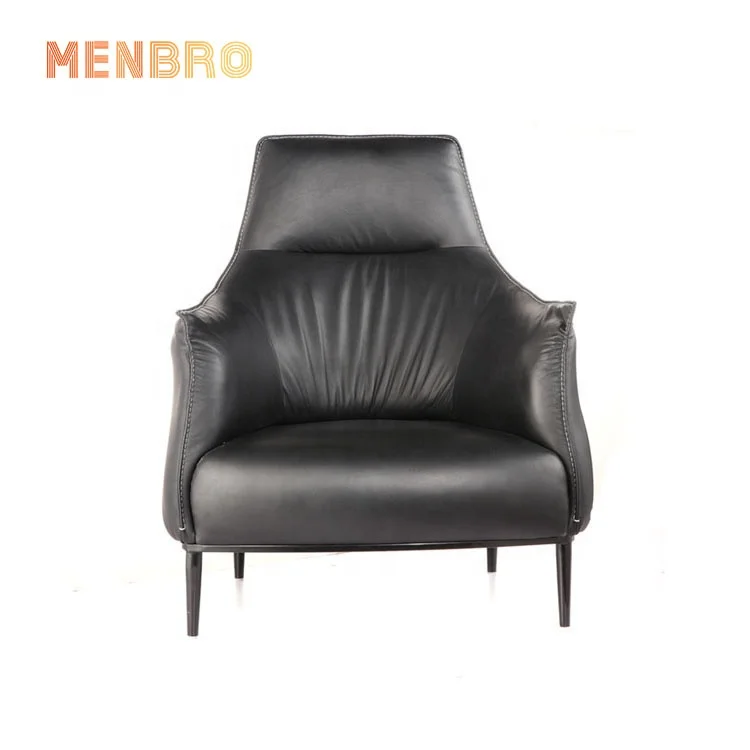 
menbro 5 star hotel room cowhide cafe Adult chair brown leather sofa 