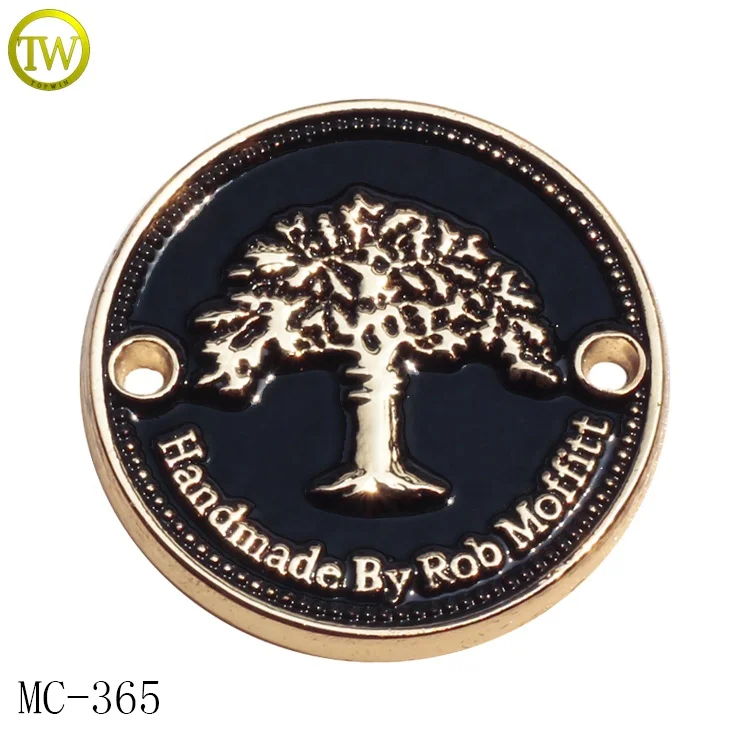 Zinc alloy garment accessories making custom gold logo square name tags hollow logo label for women clothes