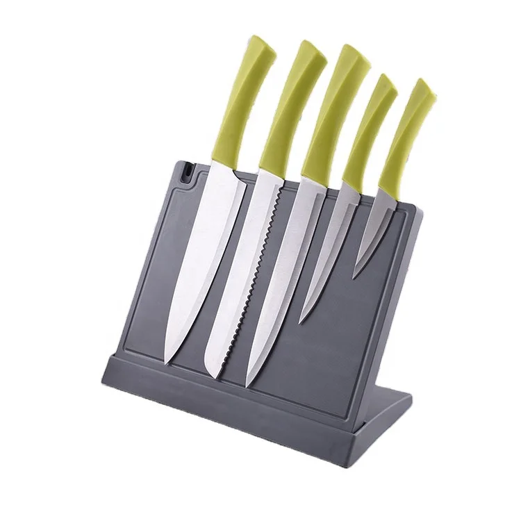 Plastic Color Stainless Steel Household Kitchen Knife Kitchen Straw 5PCS Ceramic Chef Knife Set