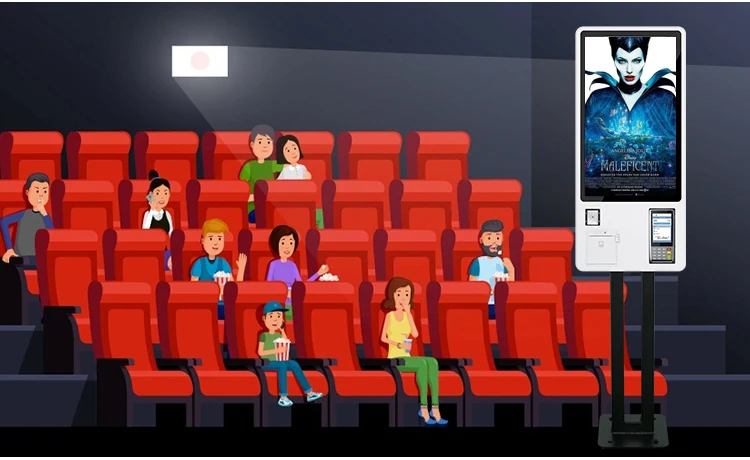 Self service touch screen cinema ticket vending kiosk movie ticket vending machine/theater concert ticket vending kiosk