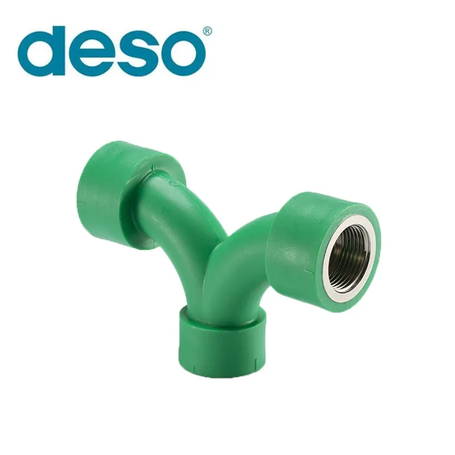 DESO Custom Wholesale Plastic PPR Water Supply Fittings Double Female Tee Water Mixer High Quality Plumbing Materials