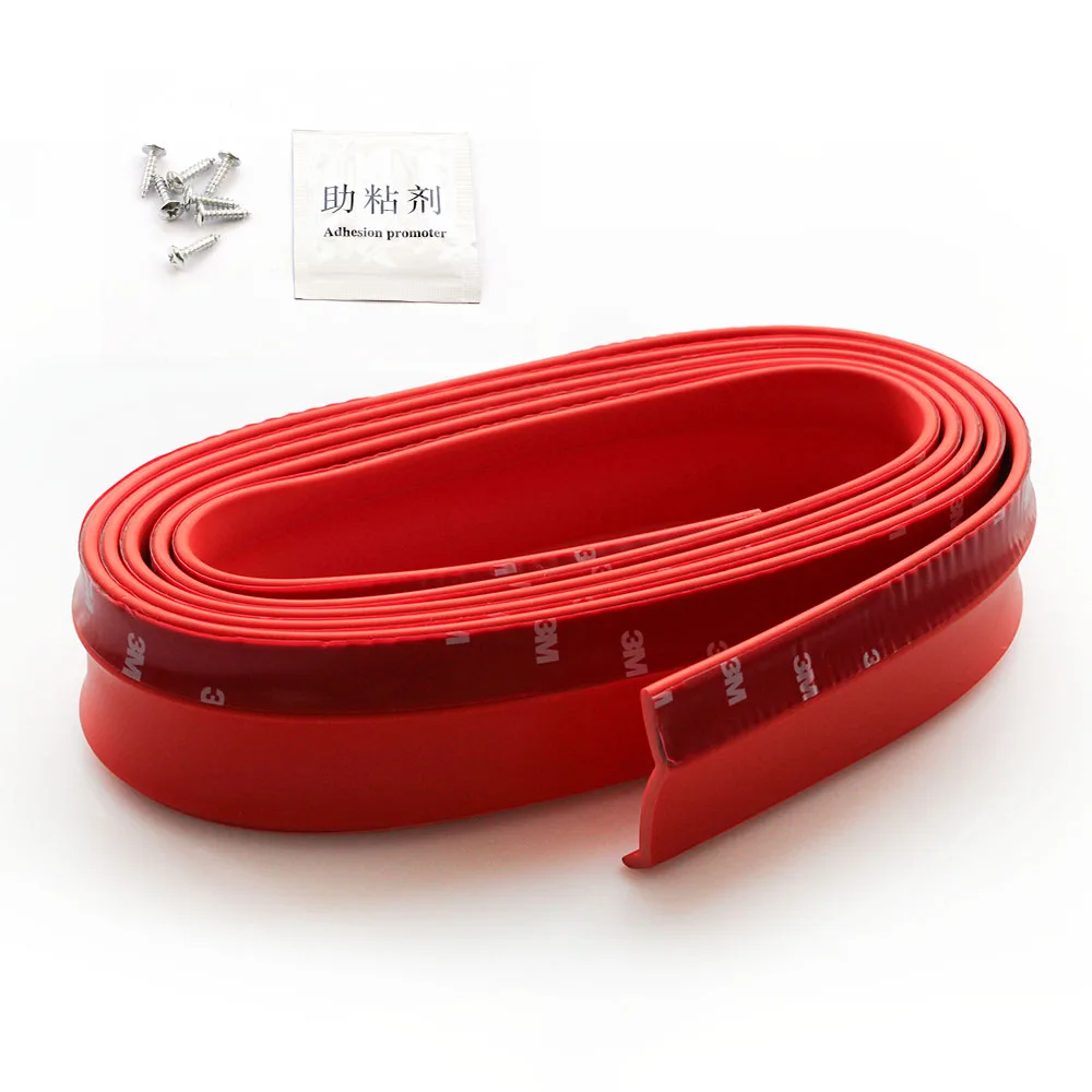 3D Accessories Car Front Bumper Lip Splitter 2.5M Body Spoiler Chin Skirt Protector Bumper Strip for Universal