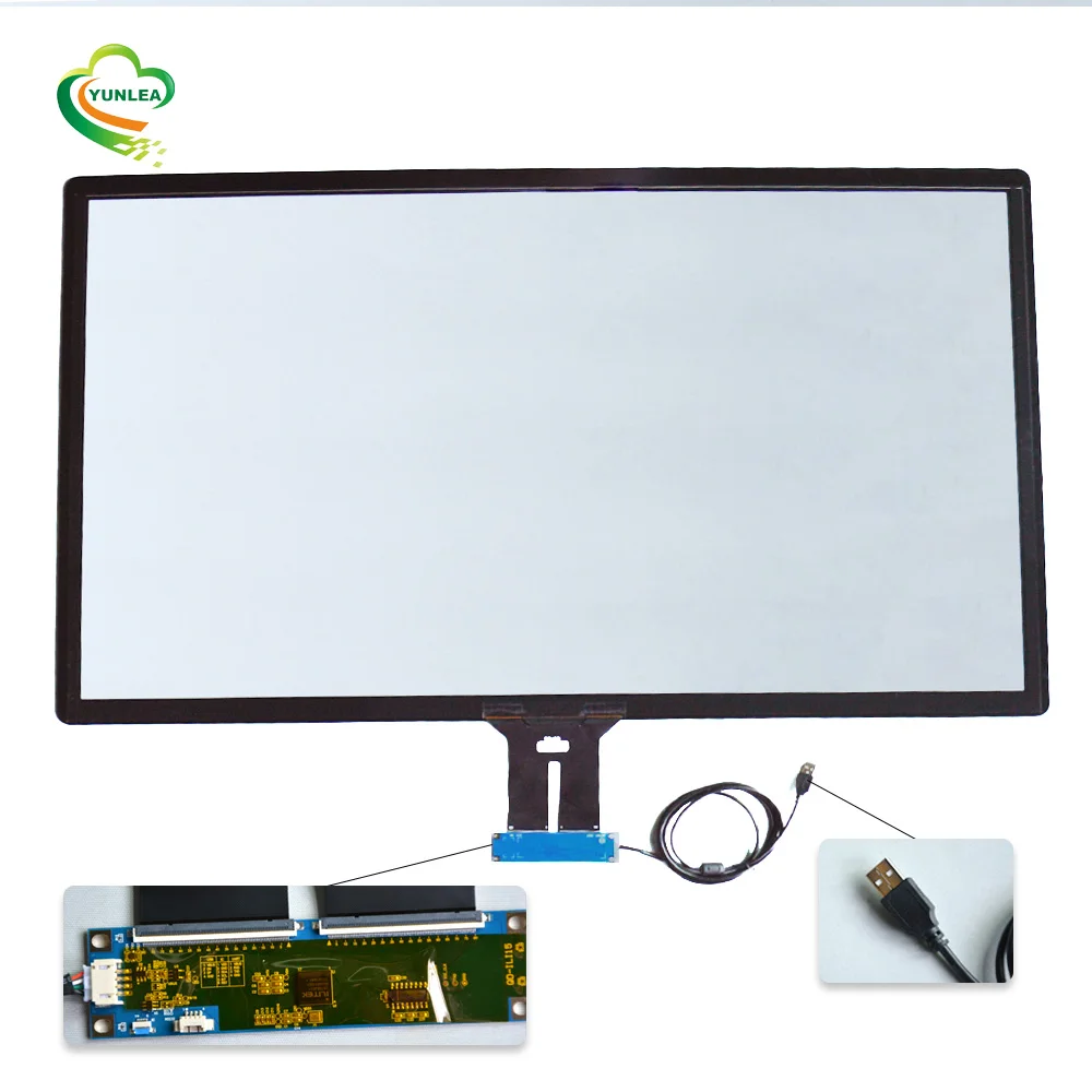 YUNLEA Large Size Anti Vandal Multi Touch Waterproof ILITEK USB PCAP 43 inch Capacitive Touch Screen Panel Kit