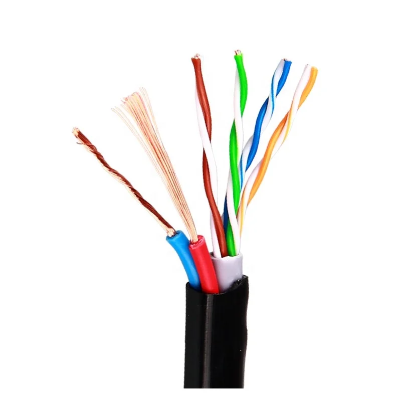 High Quality Utp 4 Pairs Wire Siamese Cable Cat5e Lan Cable
