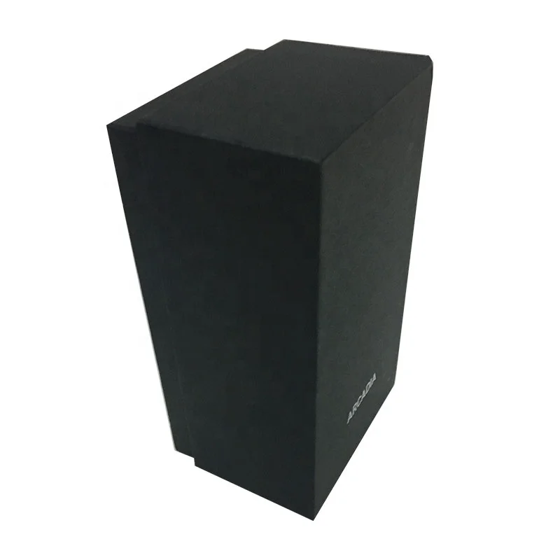 Custom Black Box With Silvery Hot Stamping Foil Logo For Delicate Wallet Gift