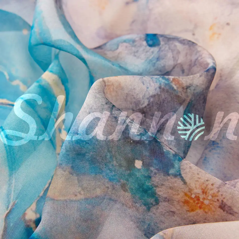 China Wholesale 100% pure mulberry Silk 6mm digital print chiffon fabric for scarf