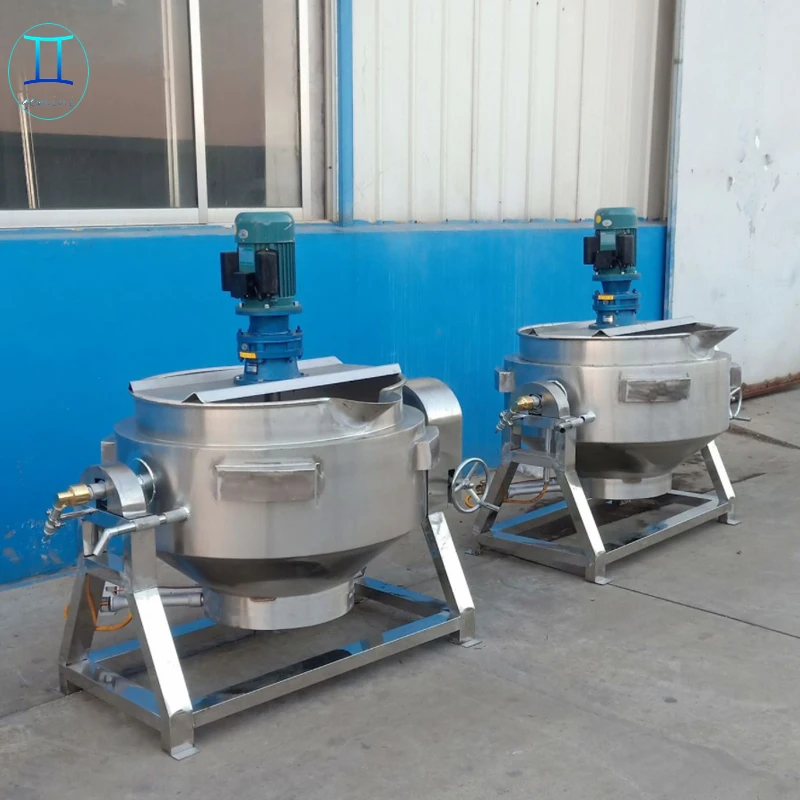 Stainless steel heating cooking boiler paste 100L 200L 300 liters jacketed kettle steam