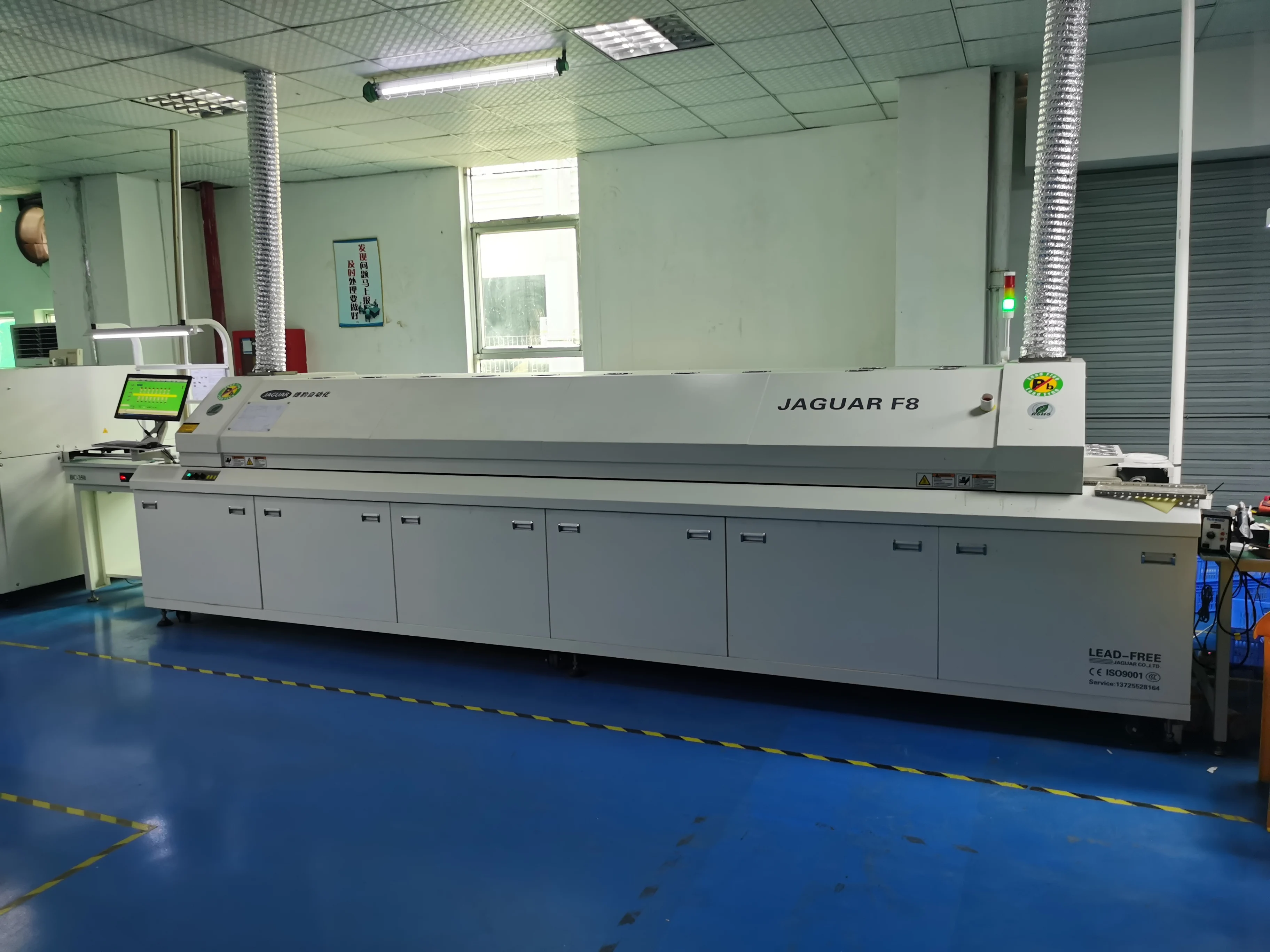 Factory direct sales F8-500 Large eight  zone lead-free hot air SMT reflow soldering machine  for SMT production line