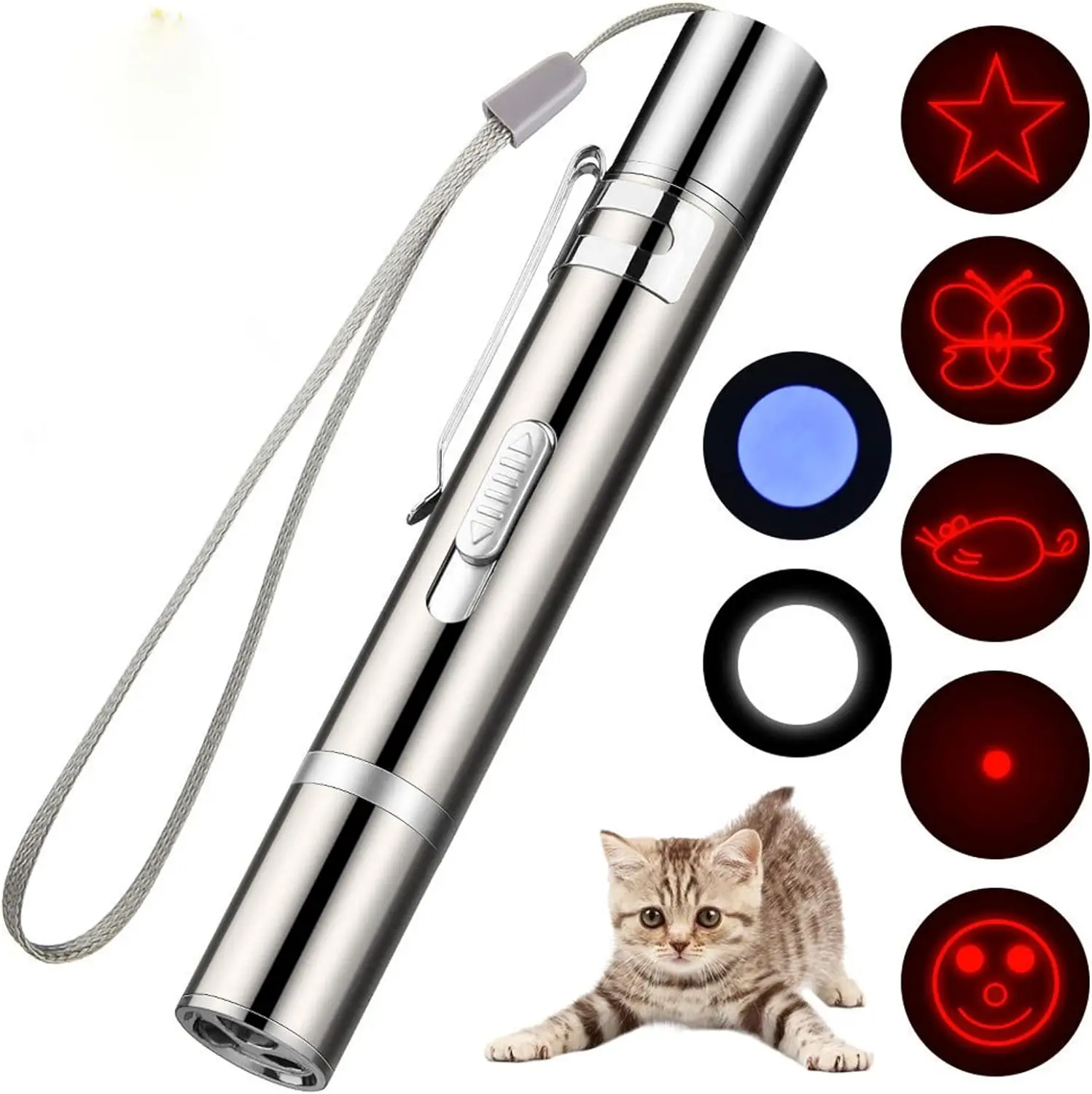 Pet Cat Toy 303 Stars Laser Green Sight USB Charge Flashlight Red Blue Green Laser Pointer 303 Pen High quality products