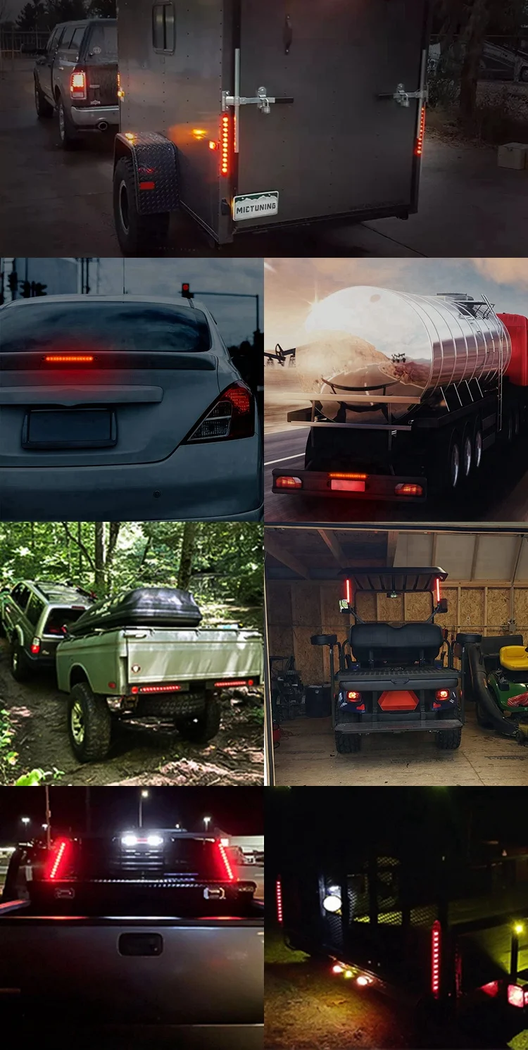 1*pcs HST-20410 16' inch 11 LED for Park Stop Turn signals Tail Brake warning Light DOT lamp Red Trailer Truck Light Bar