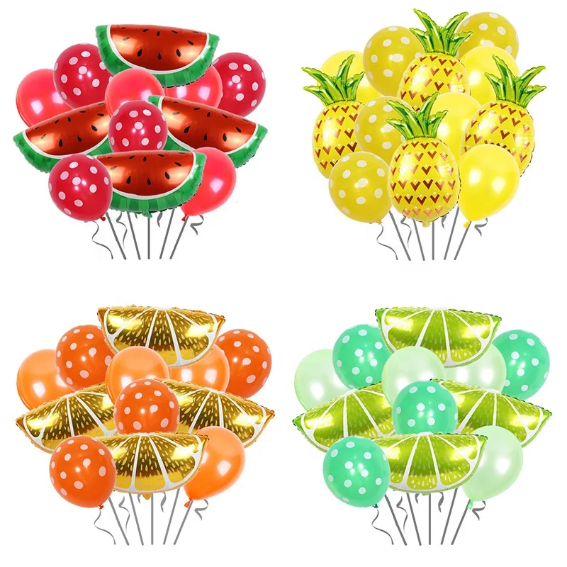 Birthday Fruit Themed Party Decorations Strawberry pineapple Fruit Aluminum Foil Balloon
