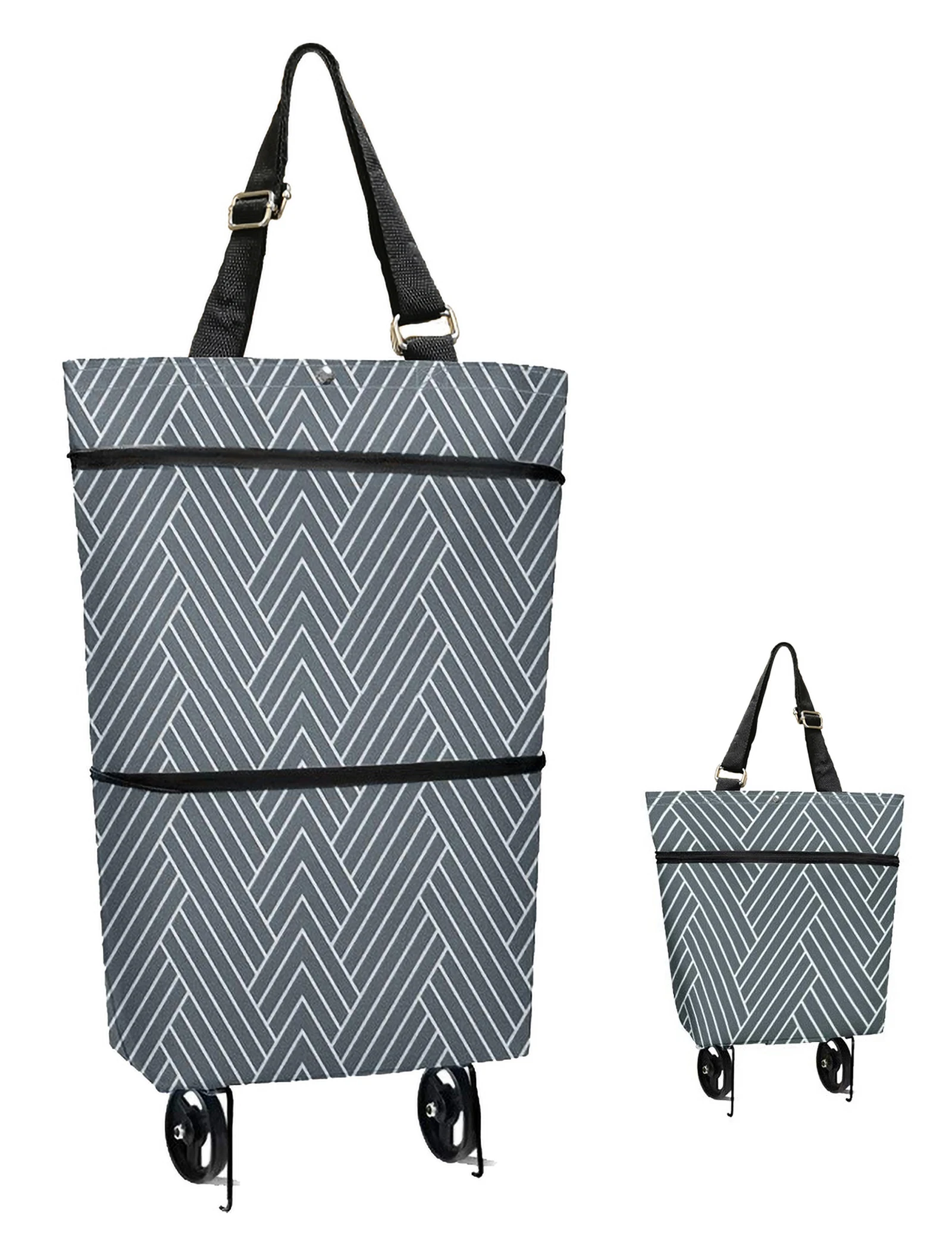 NO MOQ Collapsible Trolley Bags Folding Shopping Bag with Wheels Reusable Shopping BagsShopping Trolley Bag on Wheels