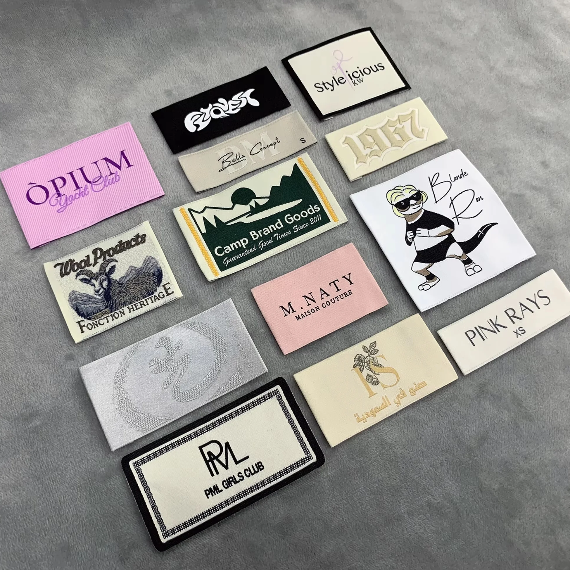 Custom 100% organic cotton High-Density Woven Fabric Label Clothing Accessories Label Garment Brand Tags 3D silicone Logo Labels