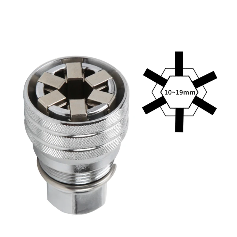 KAFUWELL WT4081 10mm-19mm Universal Sockets Tools in Wrench Adaptive All-fitting Multi Drill Attachment Socket