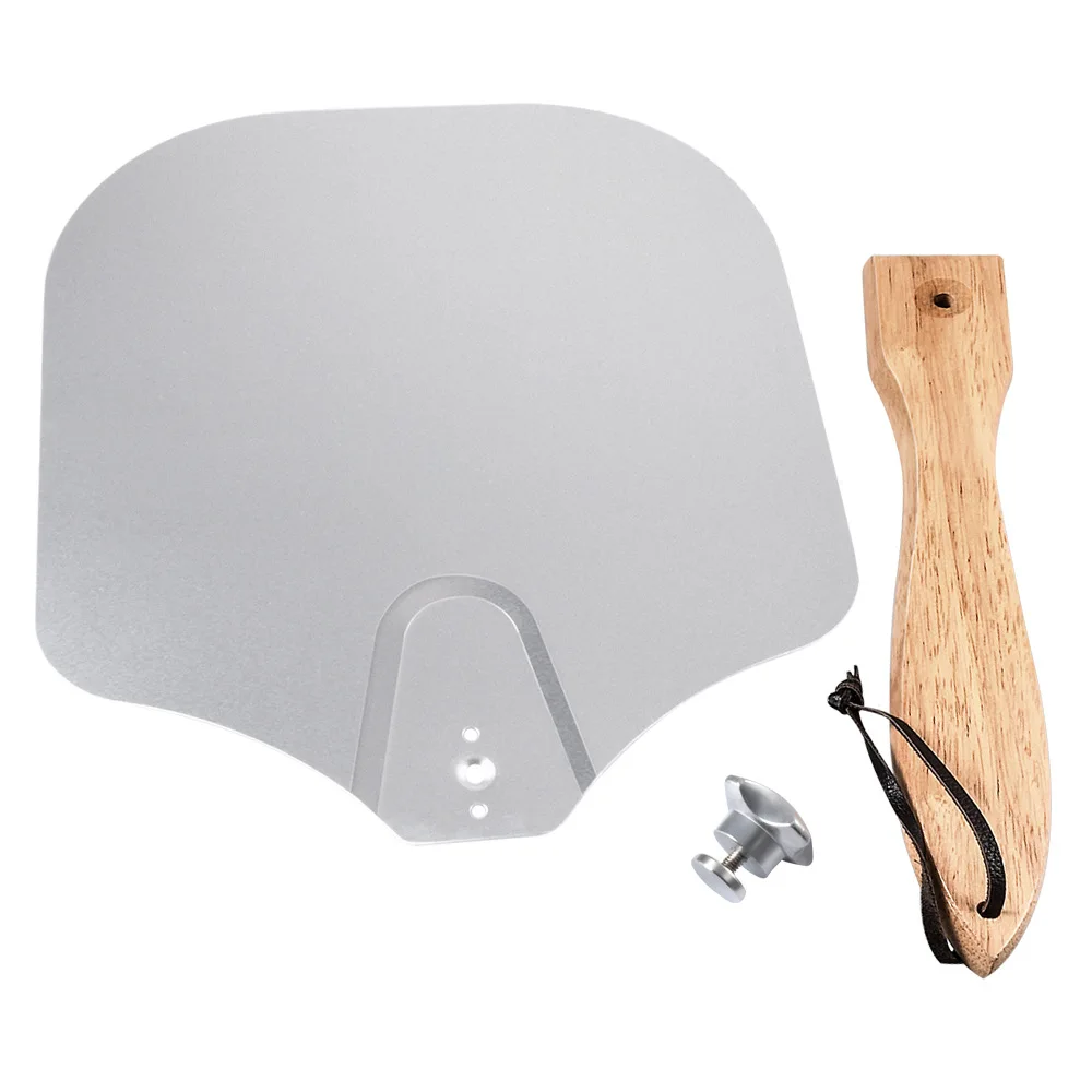Aluminum Pizza Peel Metal - 12 x 14 inch Pizza Spatula for Oven with Foldable Wood Handle